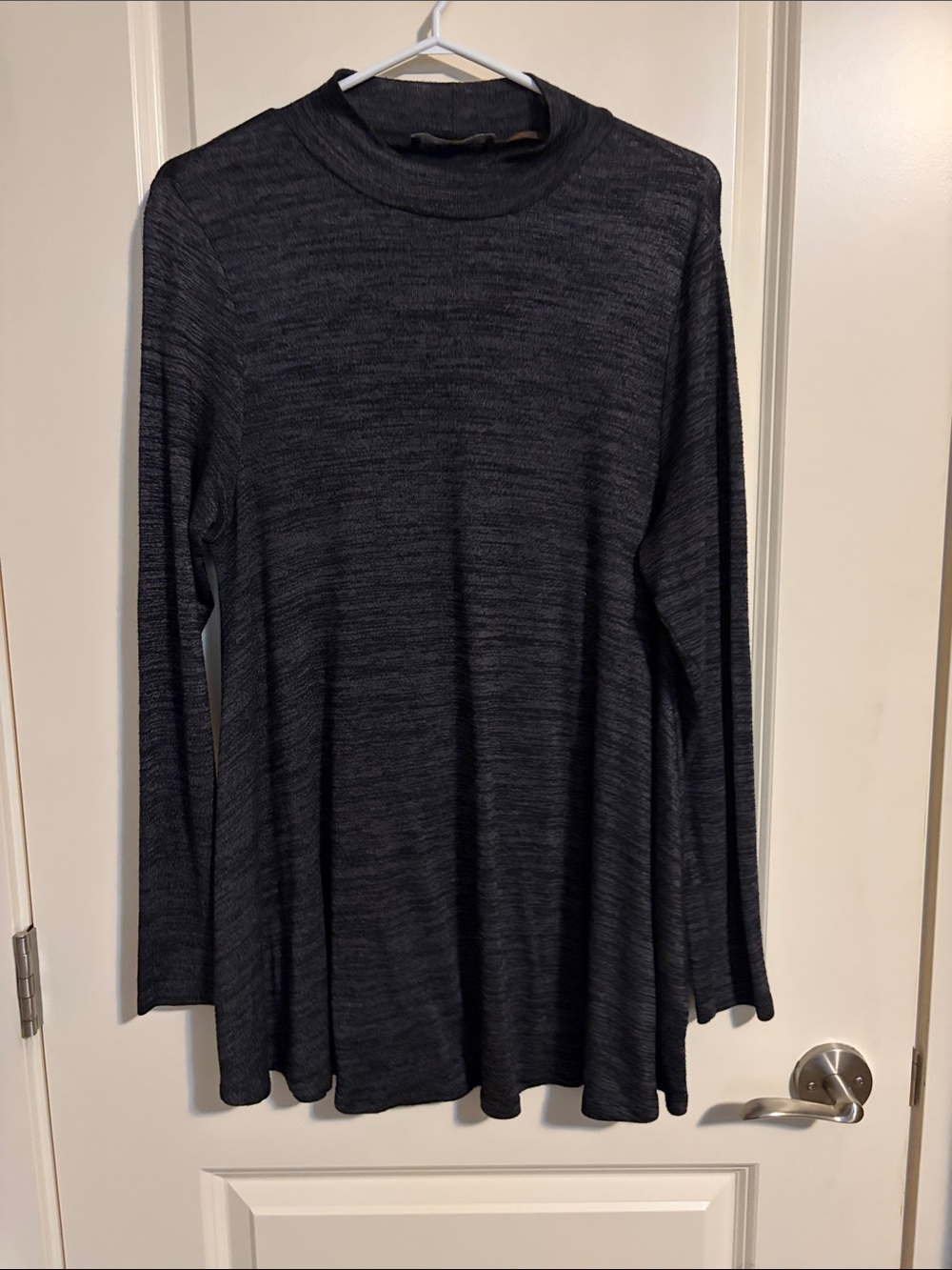 Ivanka Trump Dark Charcoal Long-Sleeve Mock Neck Tunic